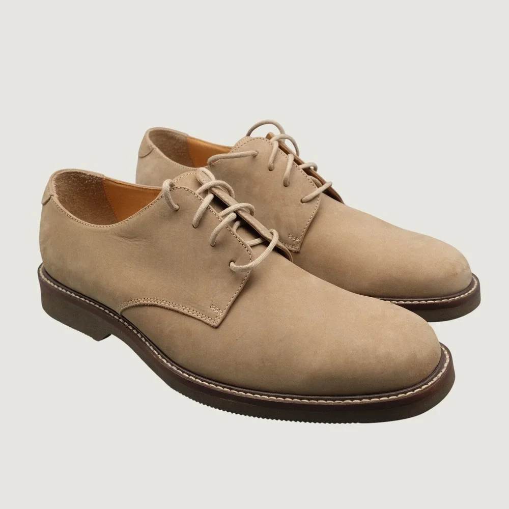 Johnston Murphy Derby Shoes Mens Tan Leather Plain Toe Classic 11.5M 20-5424